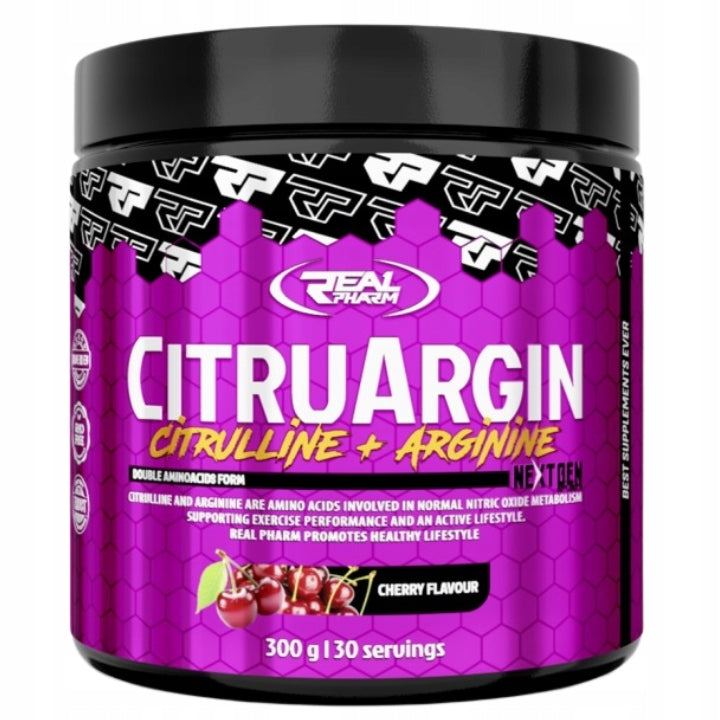 Real Pharm Citruargin Cherry 300g CITRULLINE STRENGTH arginine PUMP PRE