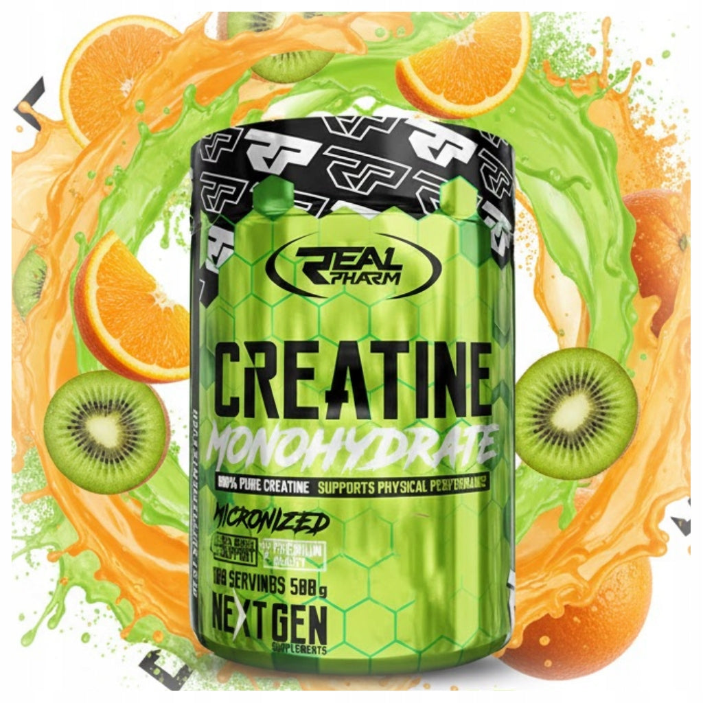 Real Pharm Creatine Kiwi Orange Monohydrate 500 g Creatine ATP Mono Strength