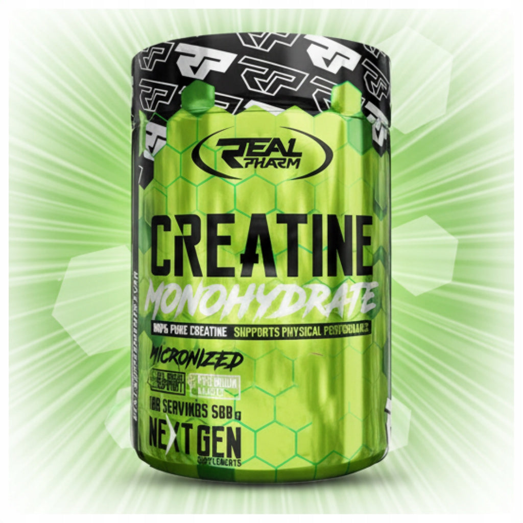 Real Pharm Creatine Monohydrate 500 g Pure Unflavored Creatine with Taurine Packaging status original