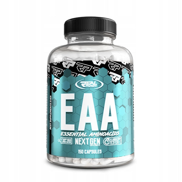 Real Pharm EAA 150 kaps Exogenous Amino Acids Regeneration Synthesis Protection Packaging status original