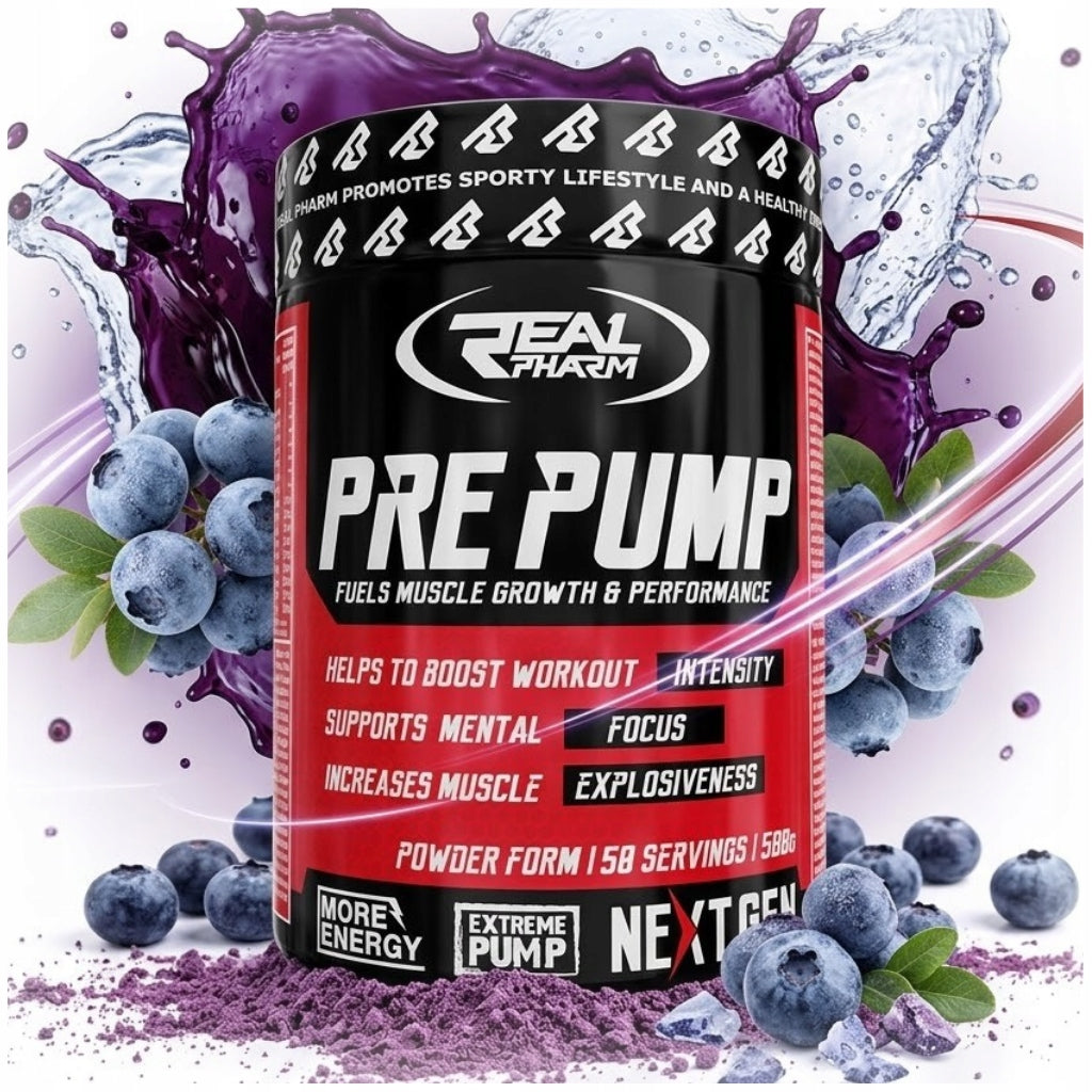 Real Pharm PRE PUMP Blueberry 500 g Caffeine Arginine Beta Citrulline