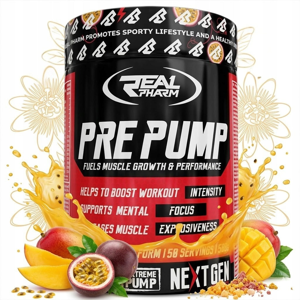 Real Pharm PRE PUMP Mango Passion Fruit 500 g Ultra Concentrated Formula