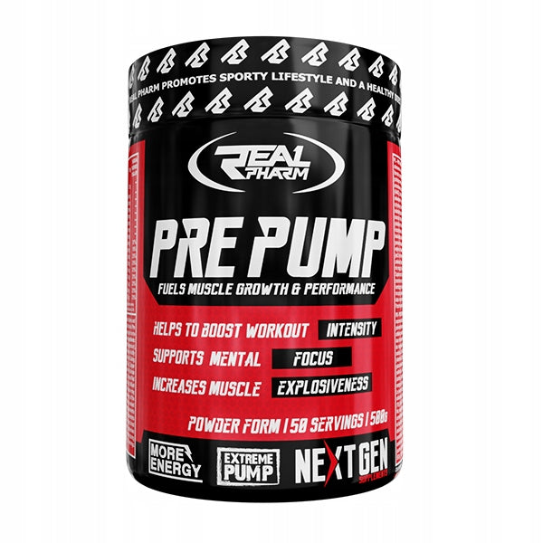 Real Pharm PRE PUMP Strawberry Watermelon 500 g Caffeine Pre-workout Packaging status original