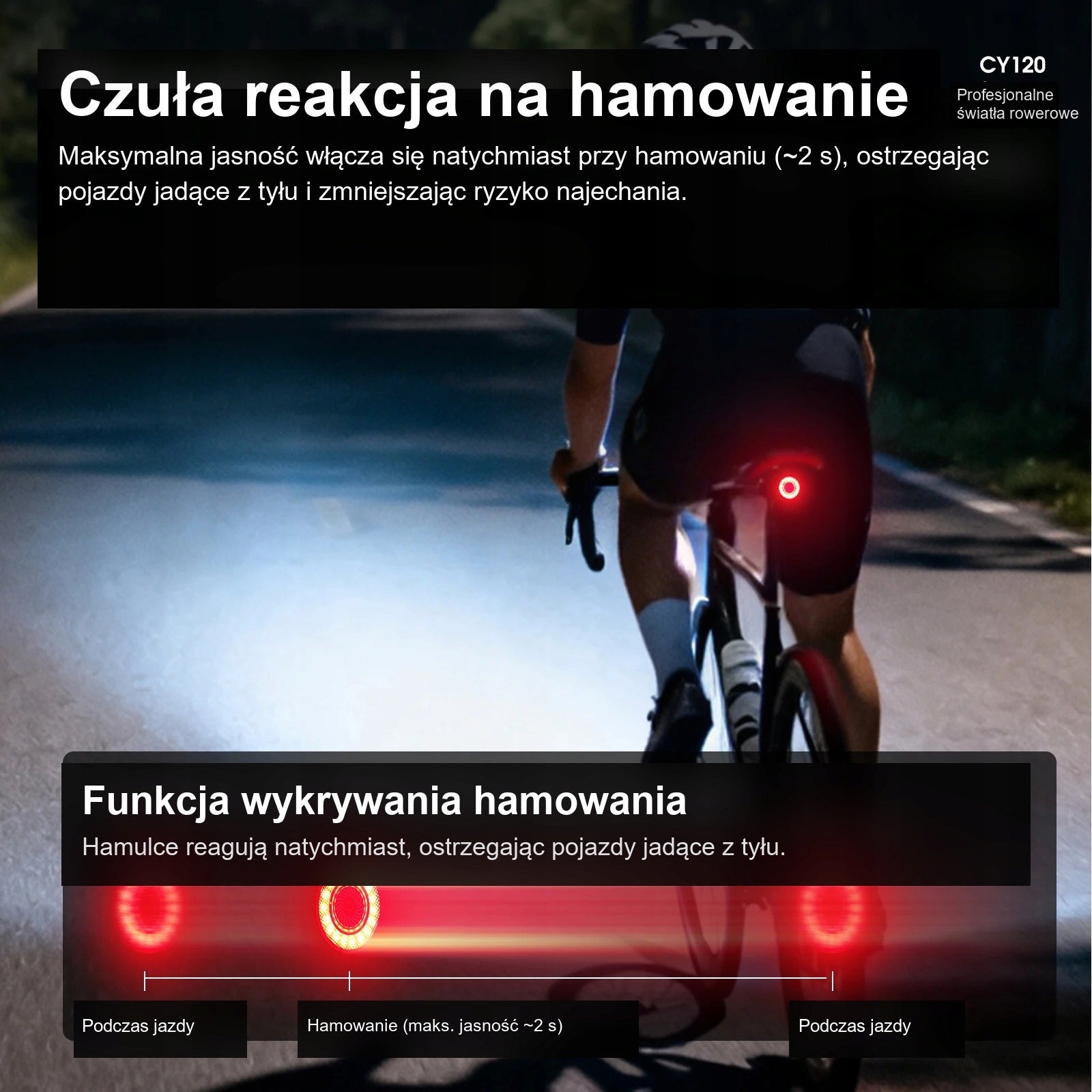Rear Bike Light CYCLAMI CY120 Stop USB IP65 Manufacturer code CY120