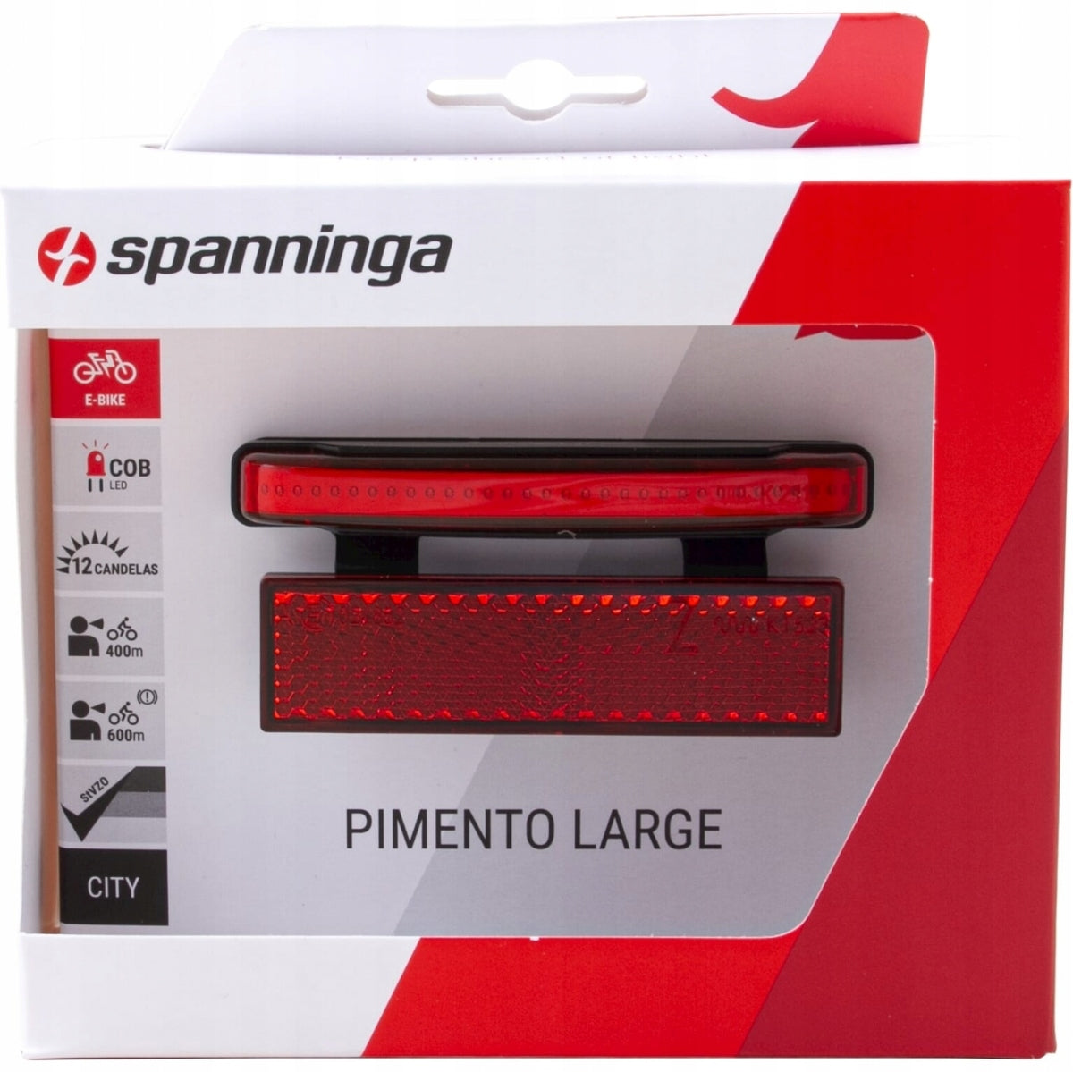 Rear bicycle light Spanninga Pimento Large RL e-bike 6 – 48 V 80 mm Packaging status original