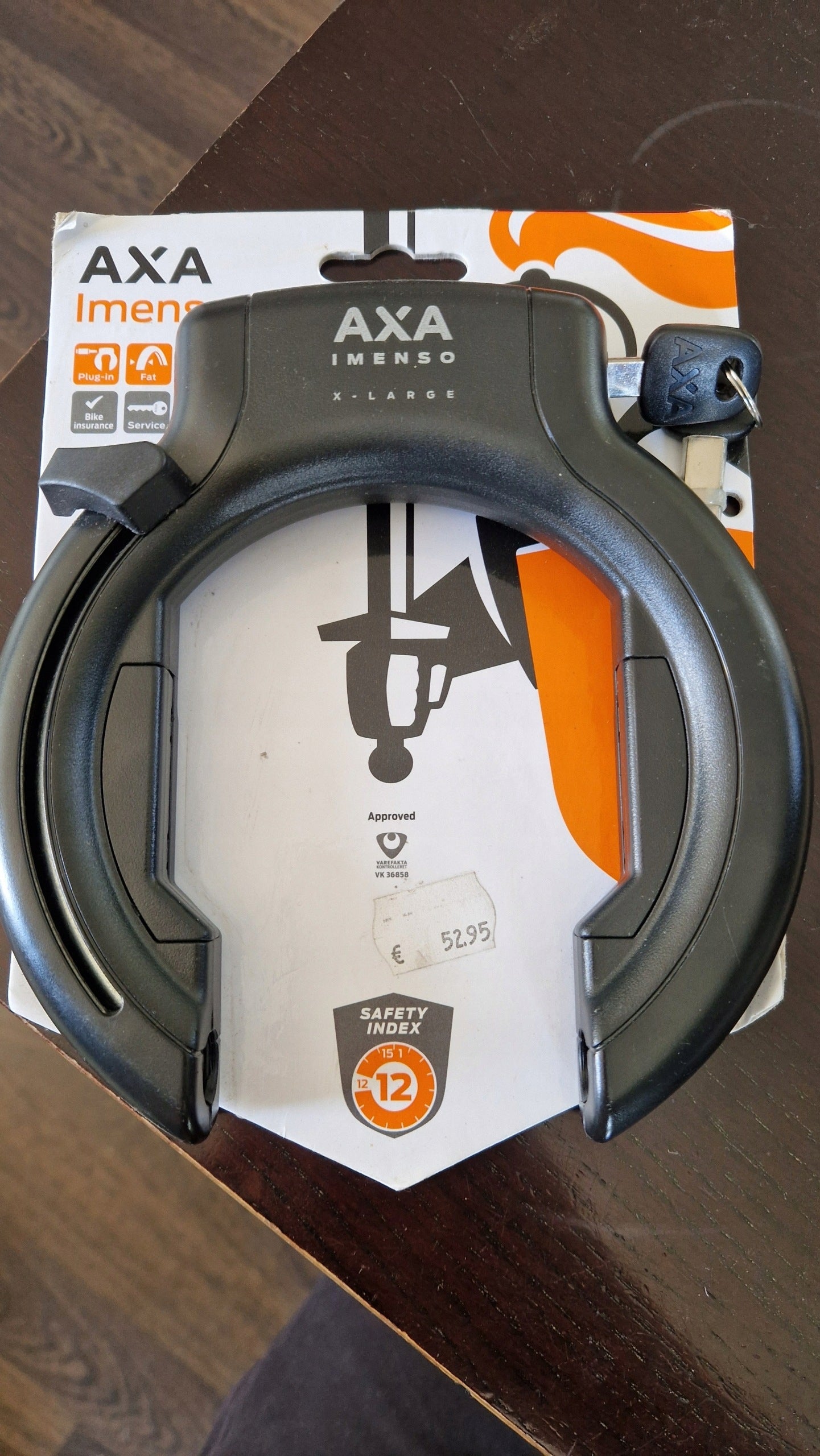 Rear bicycle wheel lock AXA Imenso X-Large for ebike wide