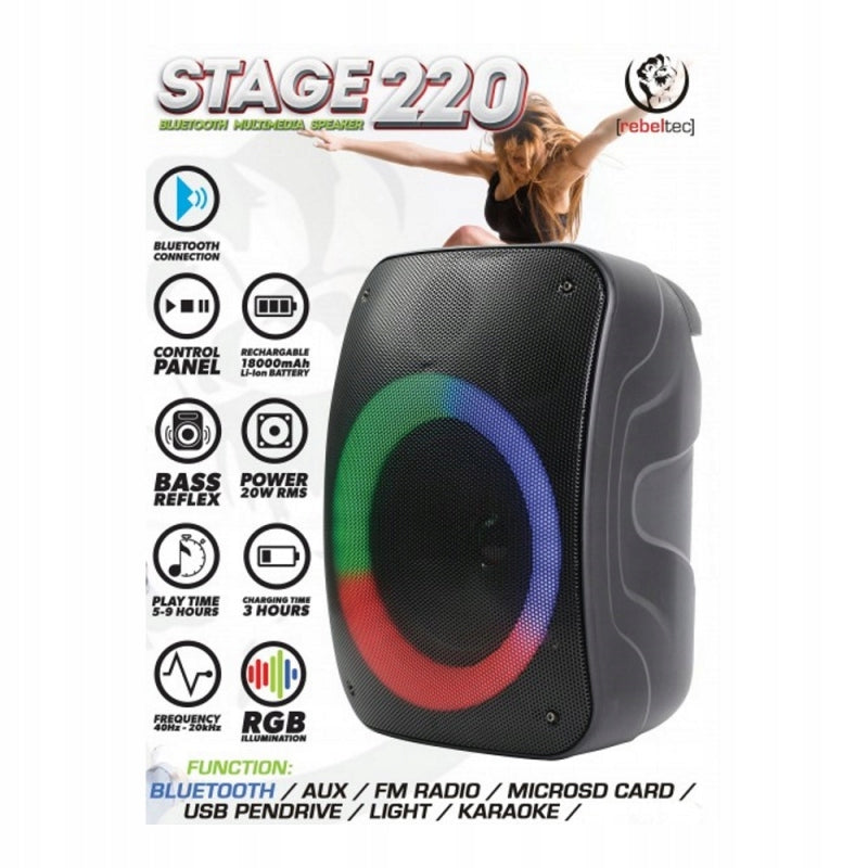 Rebeltec Bluetooth speaker STAGE 220 black Brand Rebeltec