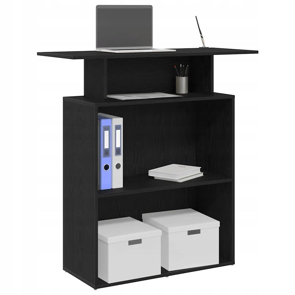 Reception desk black 100x40x104 cm Construction wood Furniture color black