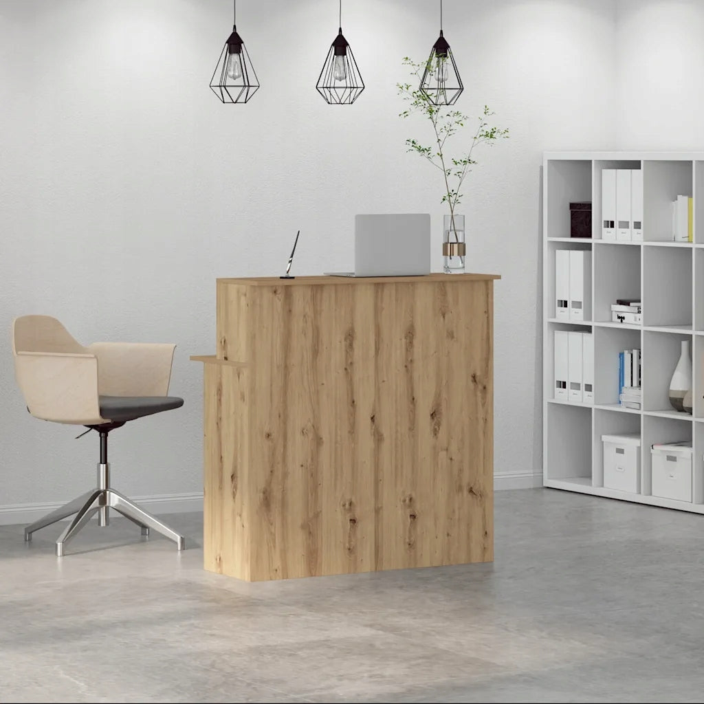 Reception desk oak artisan 100x50x103,5 cm Glued wood Brand VidaXL