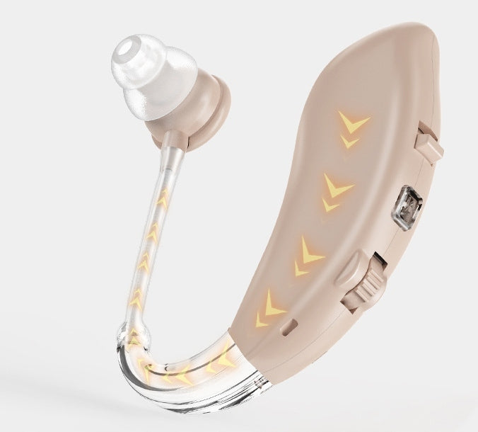Rechargeable Behind-the-Bear Body Hearing Aid with Case and 4 Overlays Medical device no