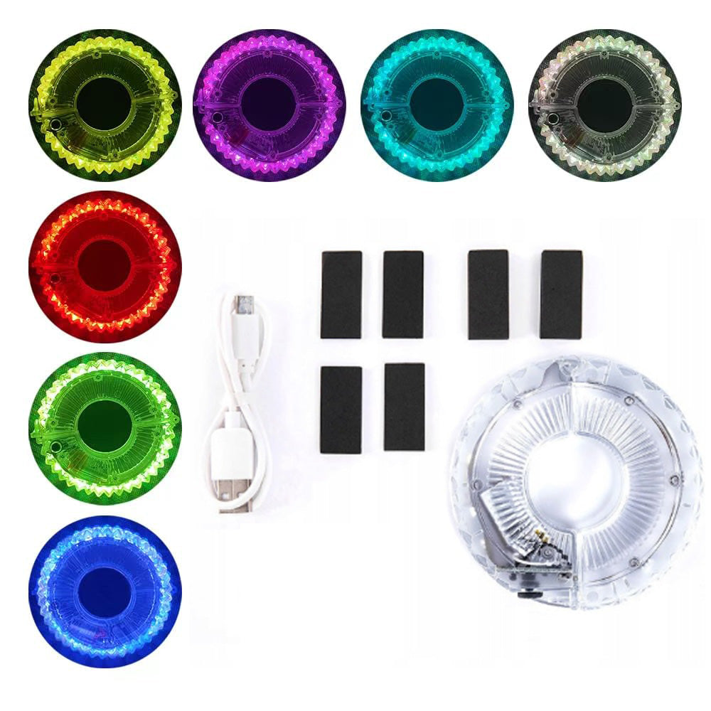Rechargeable Bike Wheel Hub Lights, Waterproof LED Bicycle Light