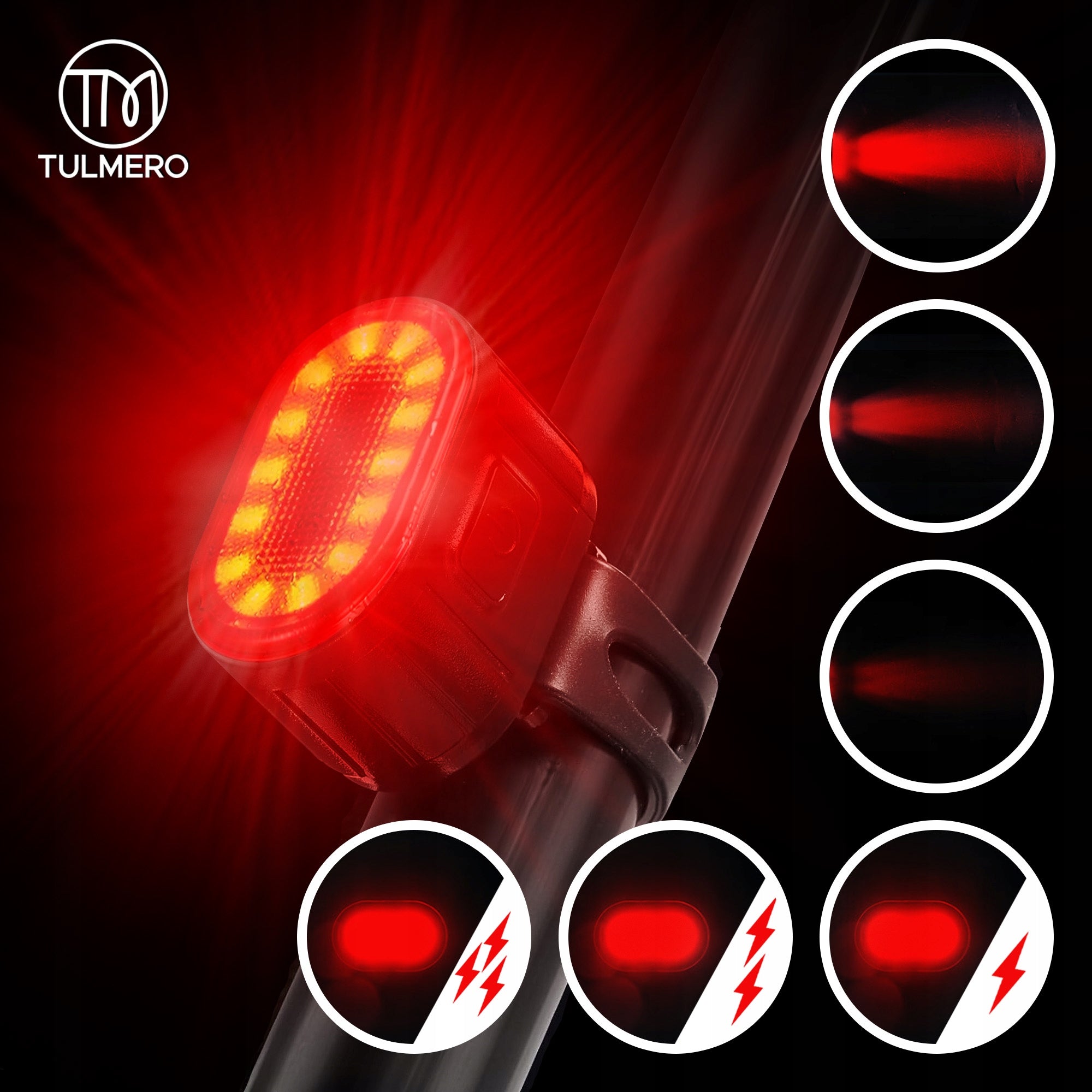 Rechargeable LED Bike Light USB FRONT REAR for Bike SET OF 2 Color black