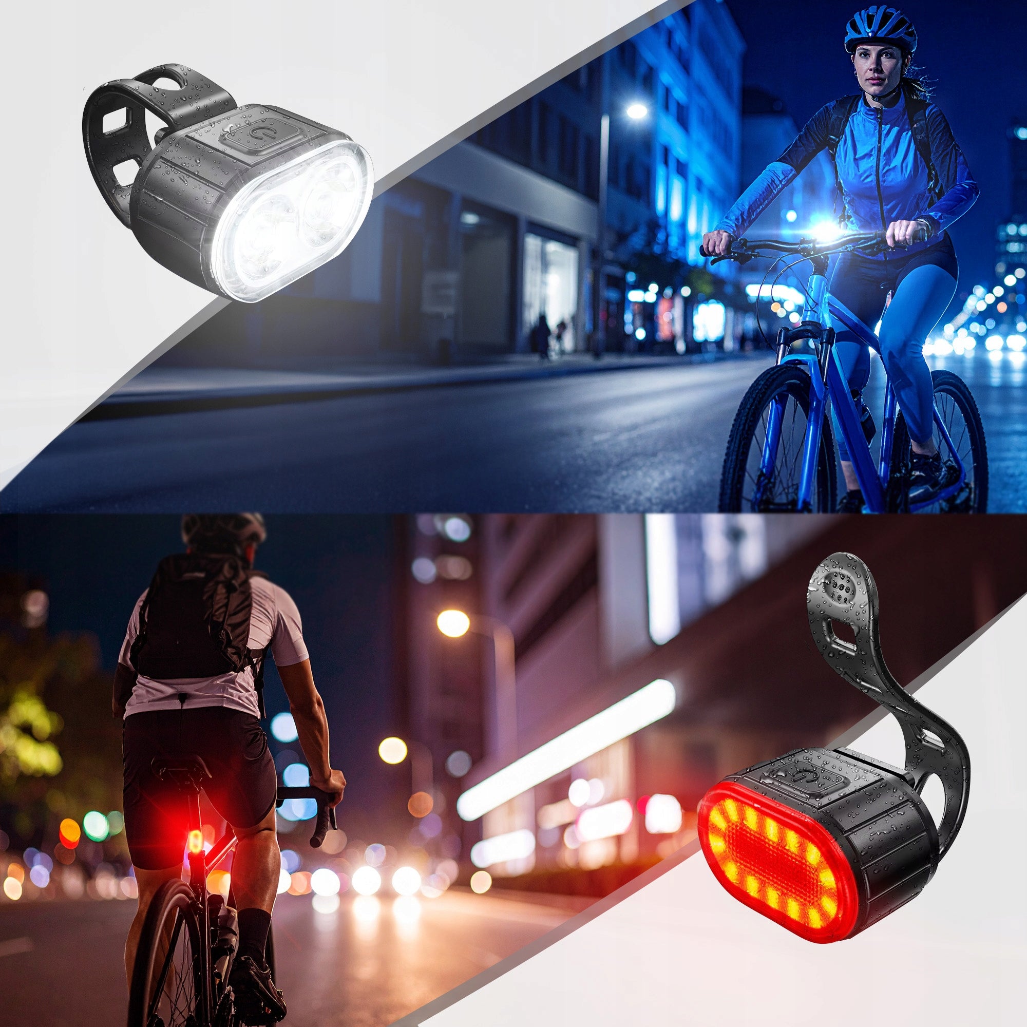 Rechargeable LED Bike Light USB FRONT REAR for Bike SET OF 2 Kind set
