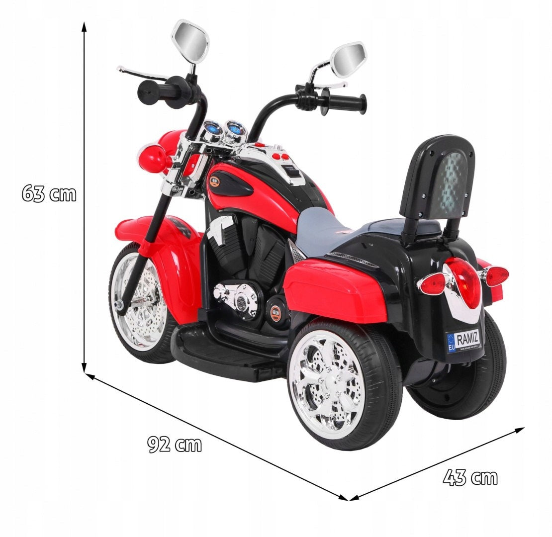 Rechargeable Motorcycle for Kids Chopper NightBike Red Packaging status original