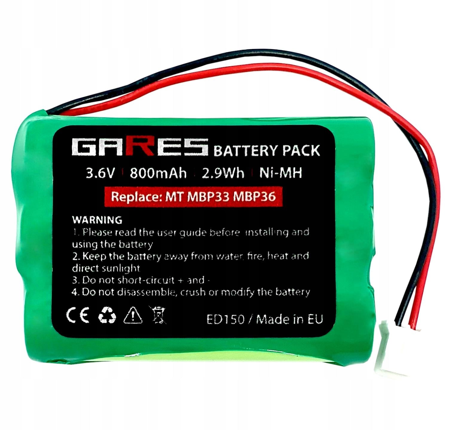 Rechargeable NiMH battery for Motorola MBP33 MBP36 Graco 2795 3,6V 800mAh