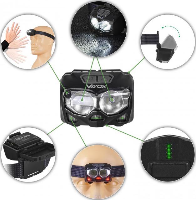 Rechargeable headlamp 500lm VA0078 VAYOX Manufacturer code VA0078