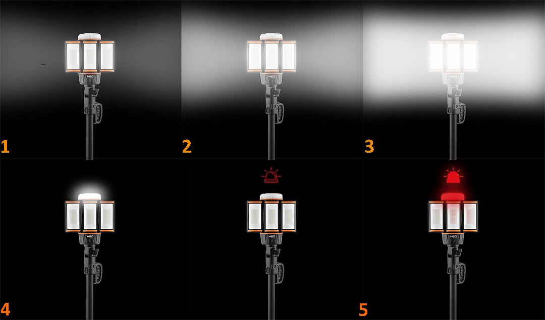 Rechargeable lamp on stand 5000 lm + charger Leakage class IP44
