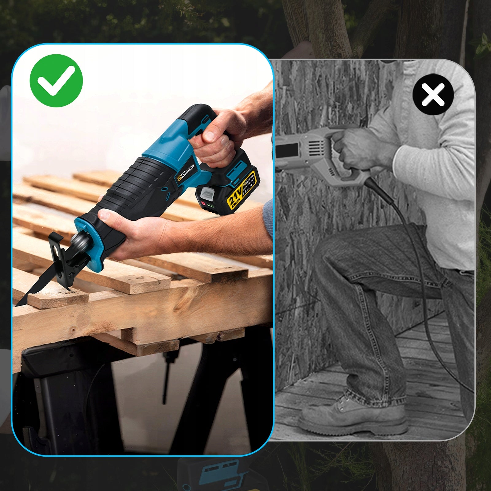 Reciprocating Saw Cordless Jigsaw For Wood Metal 2xAKU Packaging status original