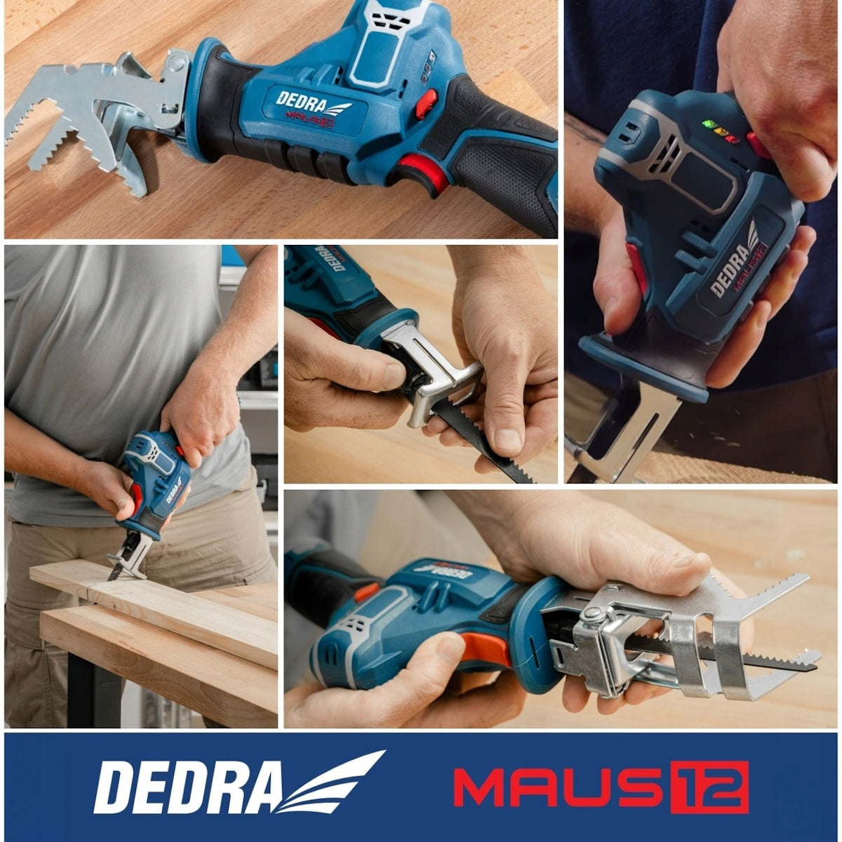 Reciprocating saw cordless fox tail jigsaw 12V DEDRA MAUS body Battery voltage 12 V