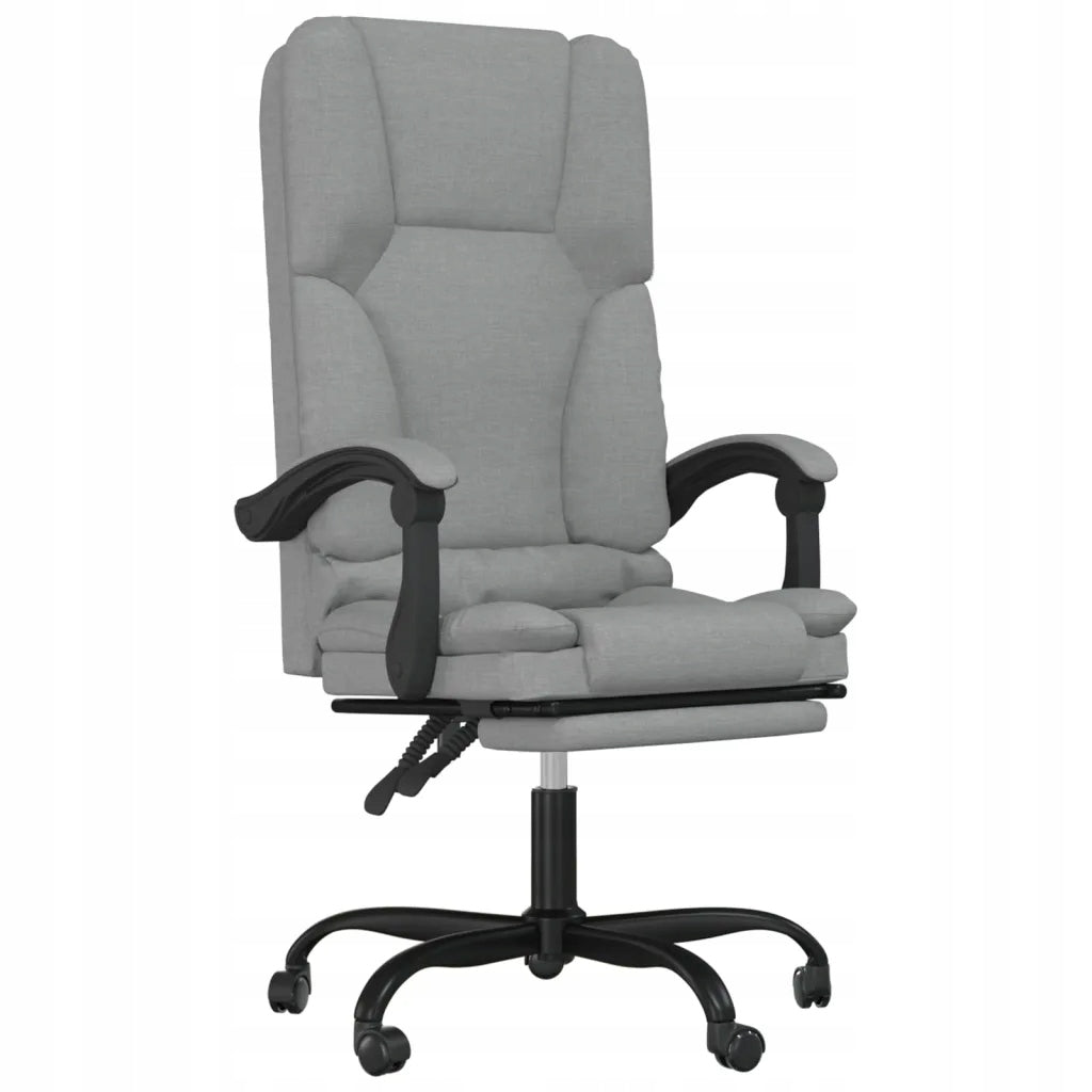 Reclining massage chair, light grey, fabric upholstered Brand VidaXL