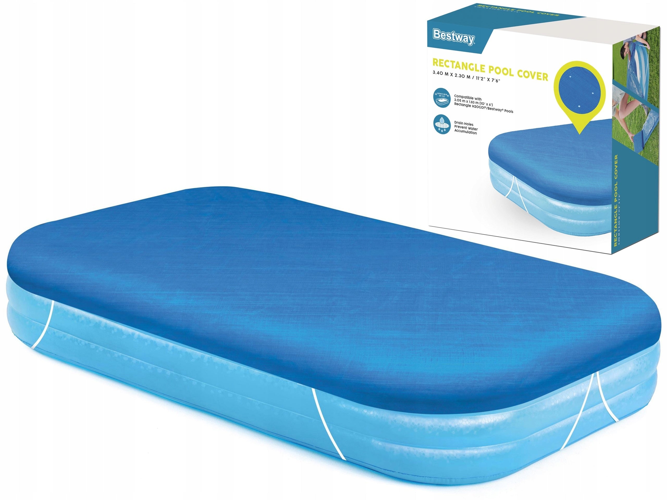 Rectangular BESTWAY COVER 340 x 230 for pool inflatable POOL COVER Brand no brand
