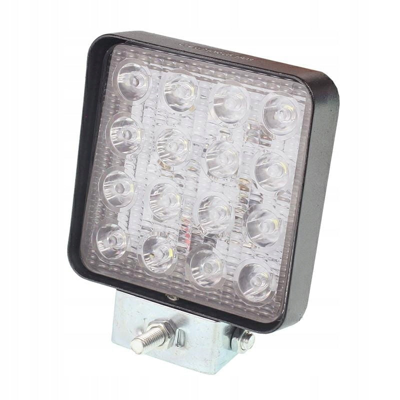 Rectangular LED work lamp without holes, diffused lighting