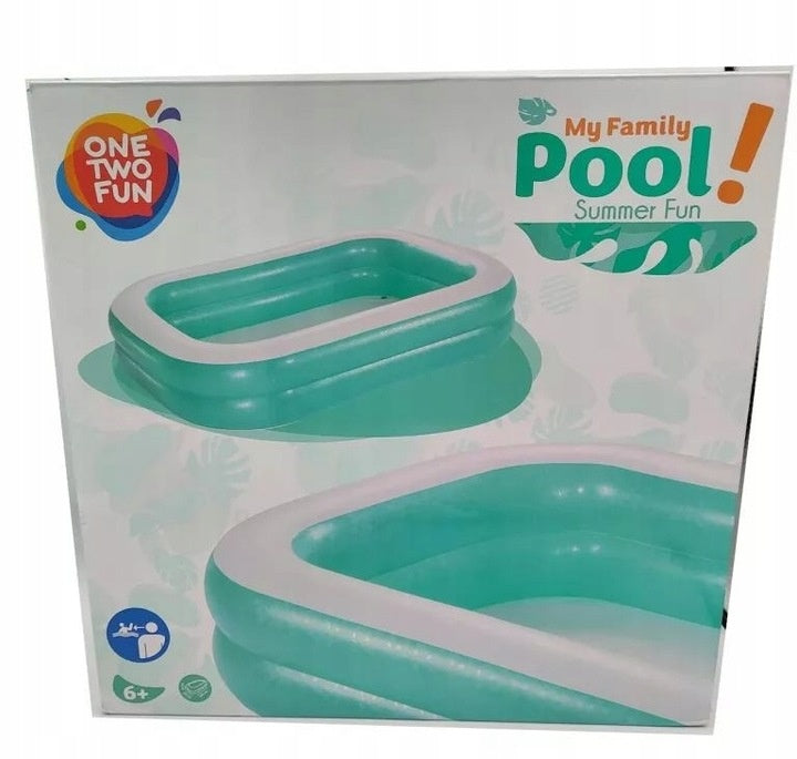 Rectangular family inflatable pool 262x175x51 LARGE inflatable for children Color blue