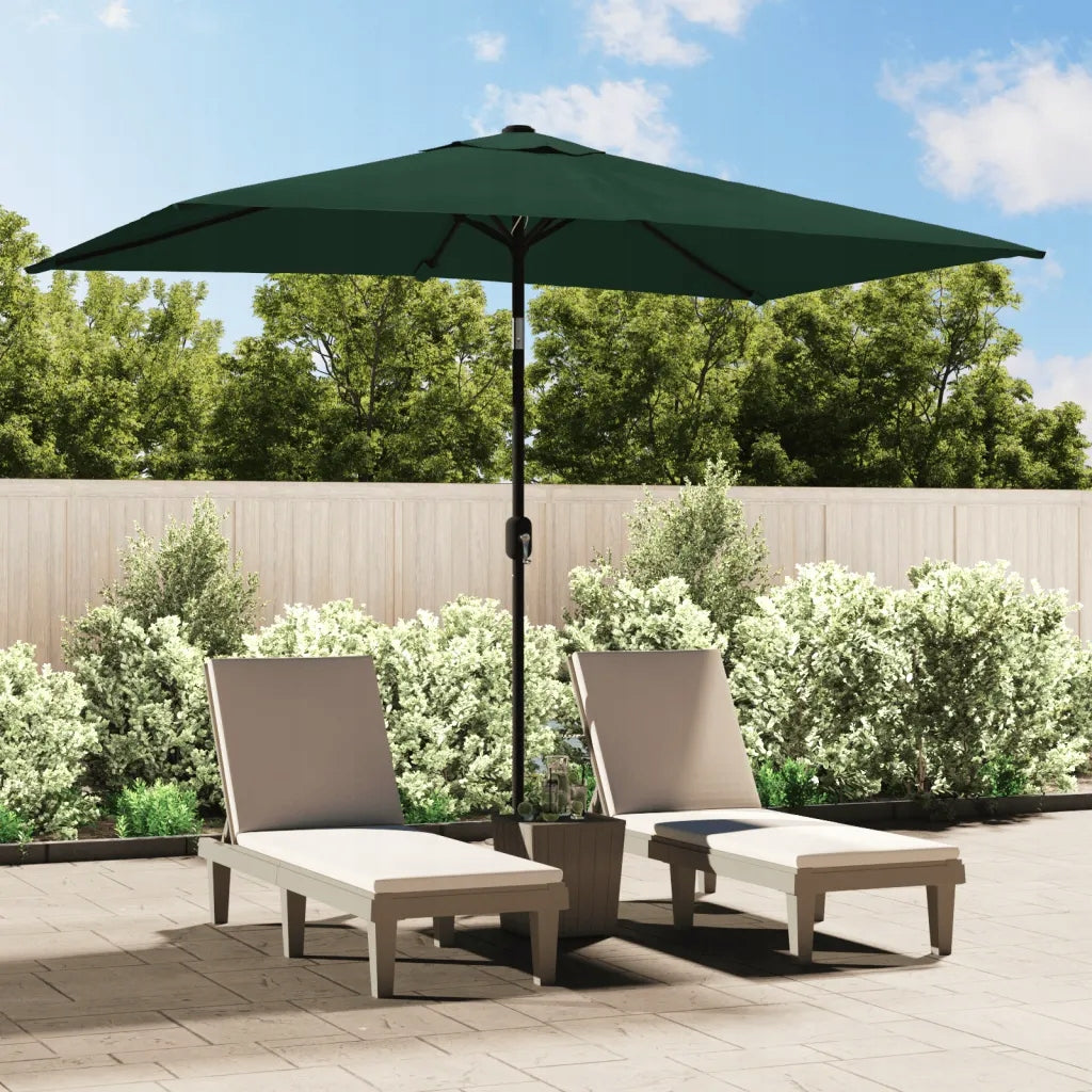 Rectangular garden umbrella, green, 200x300 cm Color other