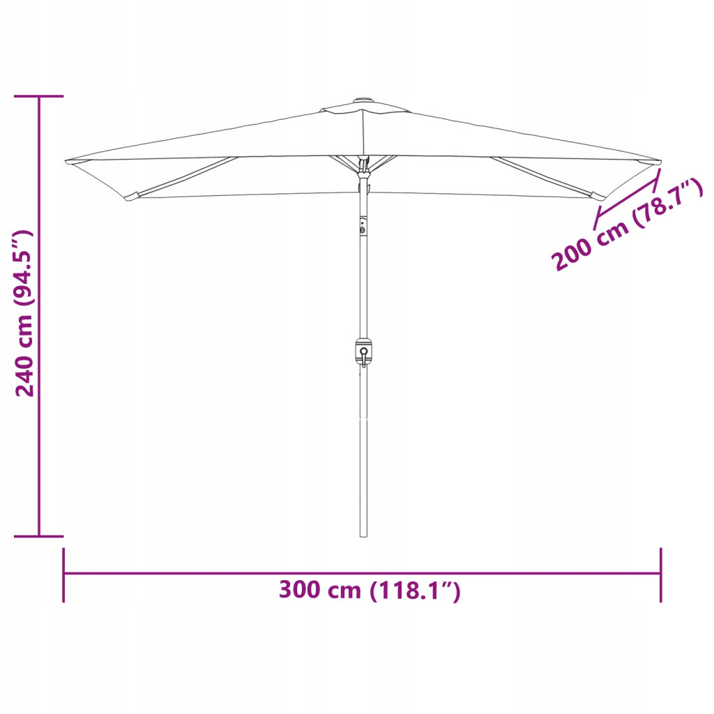Rectangular garden umbrella, white, 200x300 cm EAN (GTIN) 8718475849674