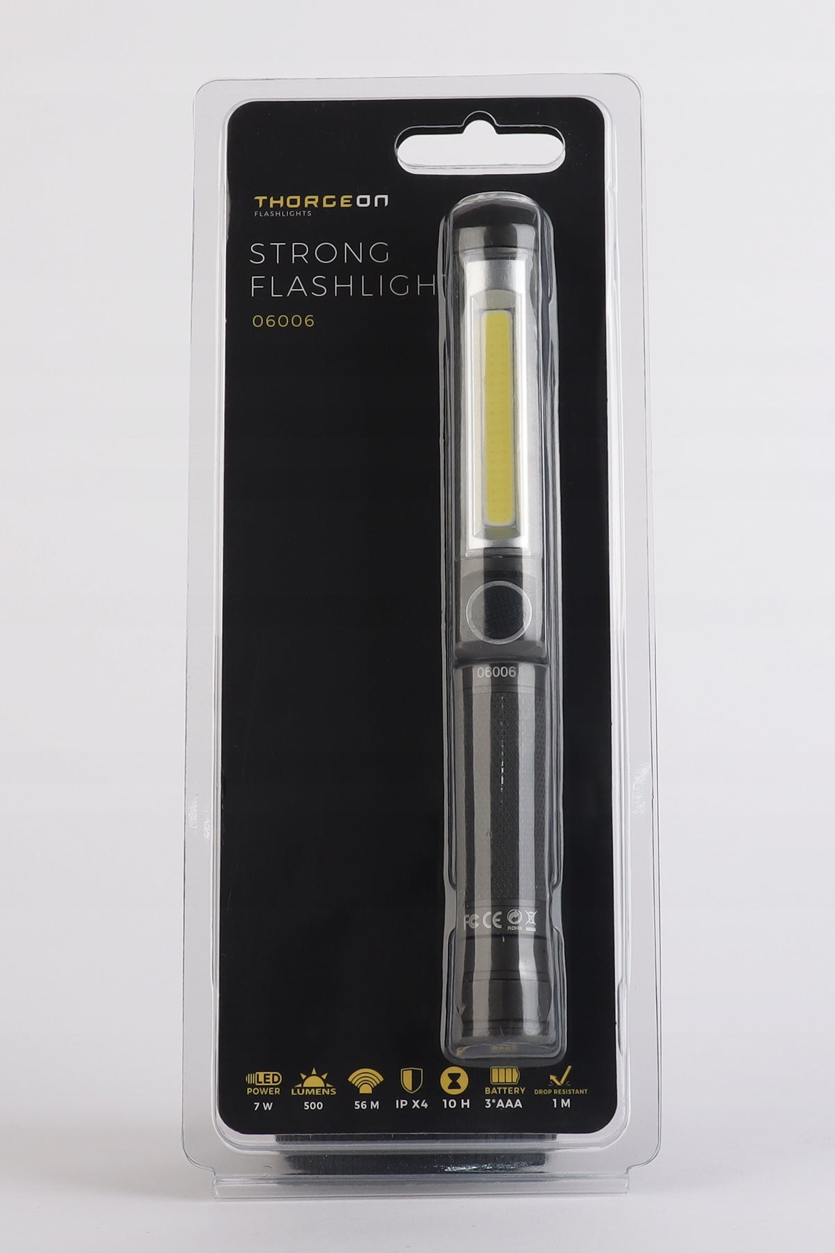 LED-Taschenlampe 7W 500Lm IPX4 ohne 3AAA-Batterie Thorgeon