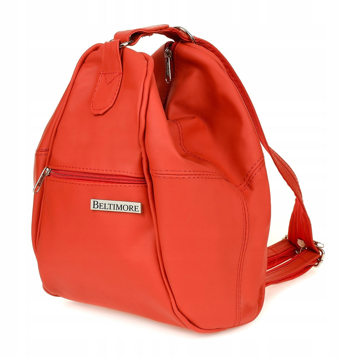 Red Backpack women's leather handbag 2in1 Beltimore 019