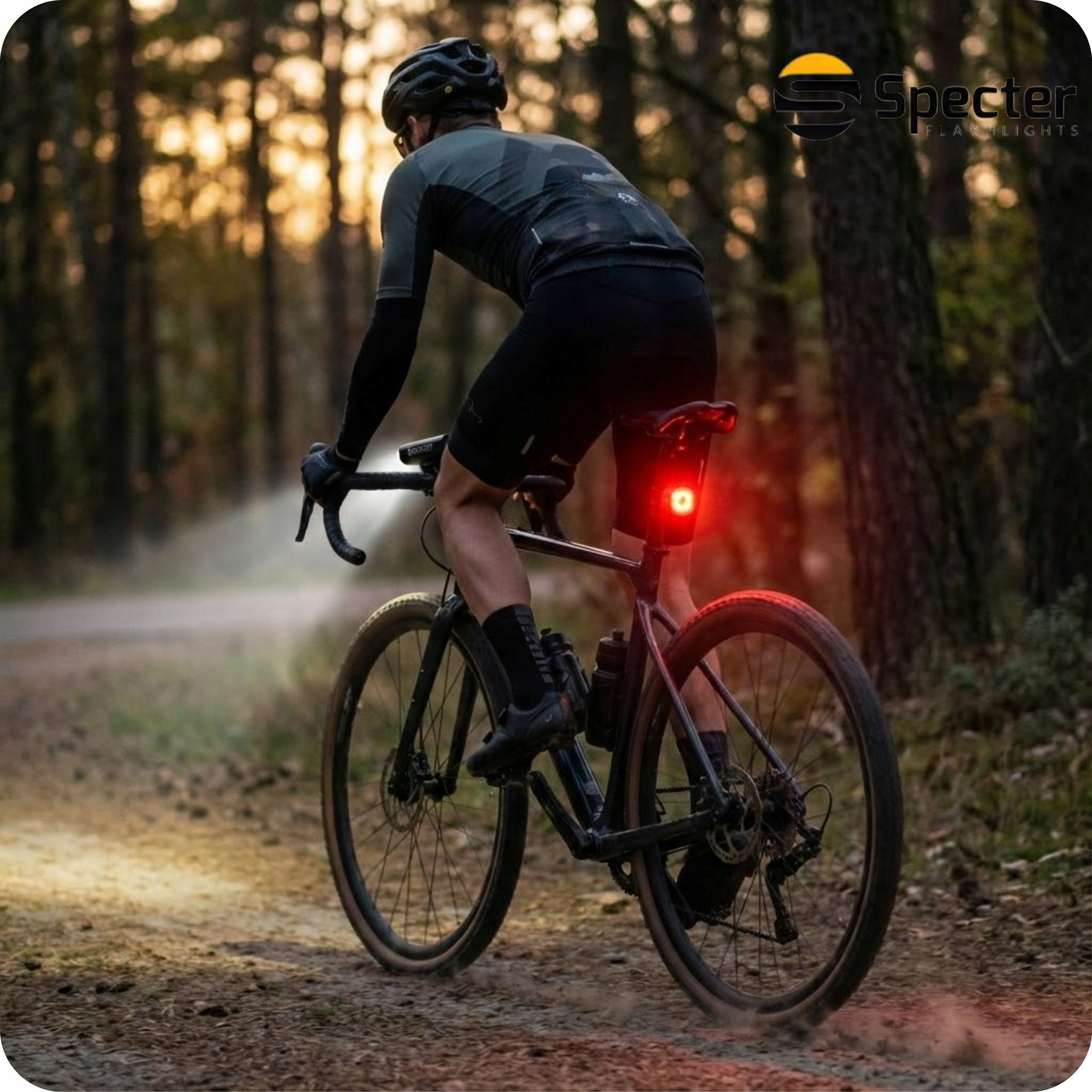 Red Bike light SPECTER WT09 rear USB C battery 100 hours Brand Specter