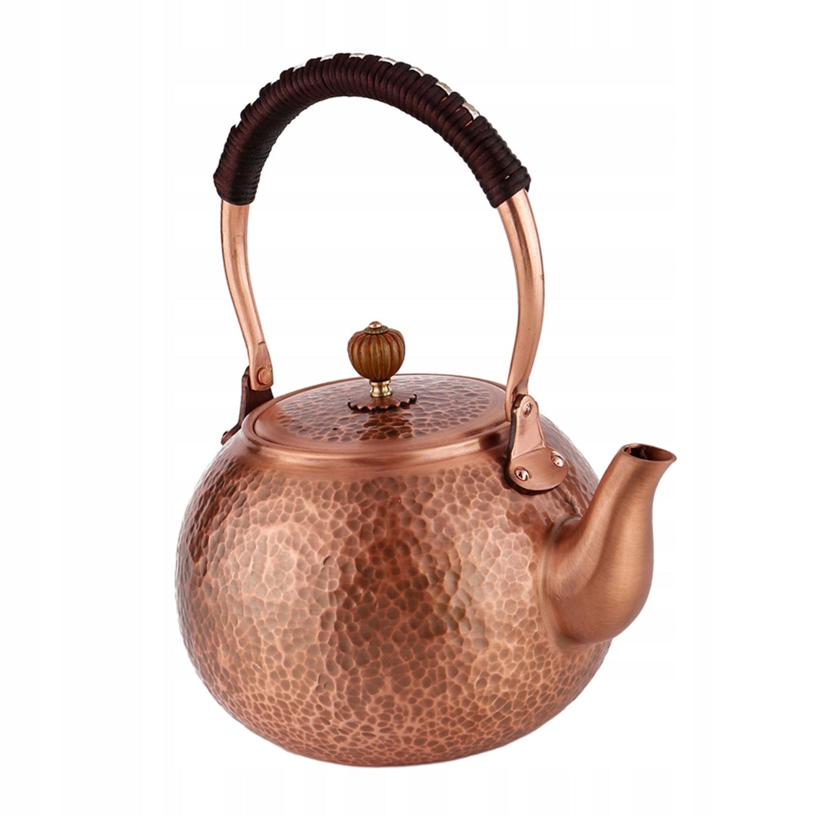Red Copper Teapot Anti Scalding Handle Copper Retro Coffee Pot for Boiling Kind steam juicer