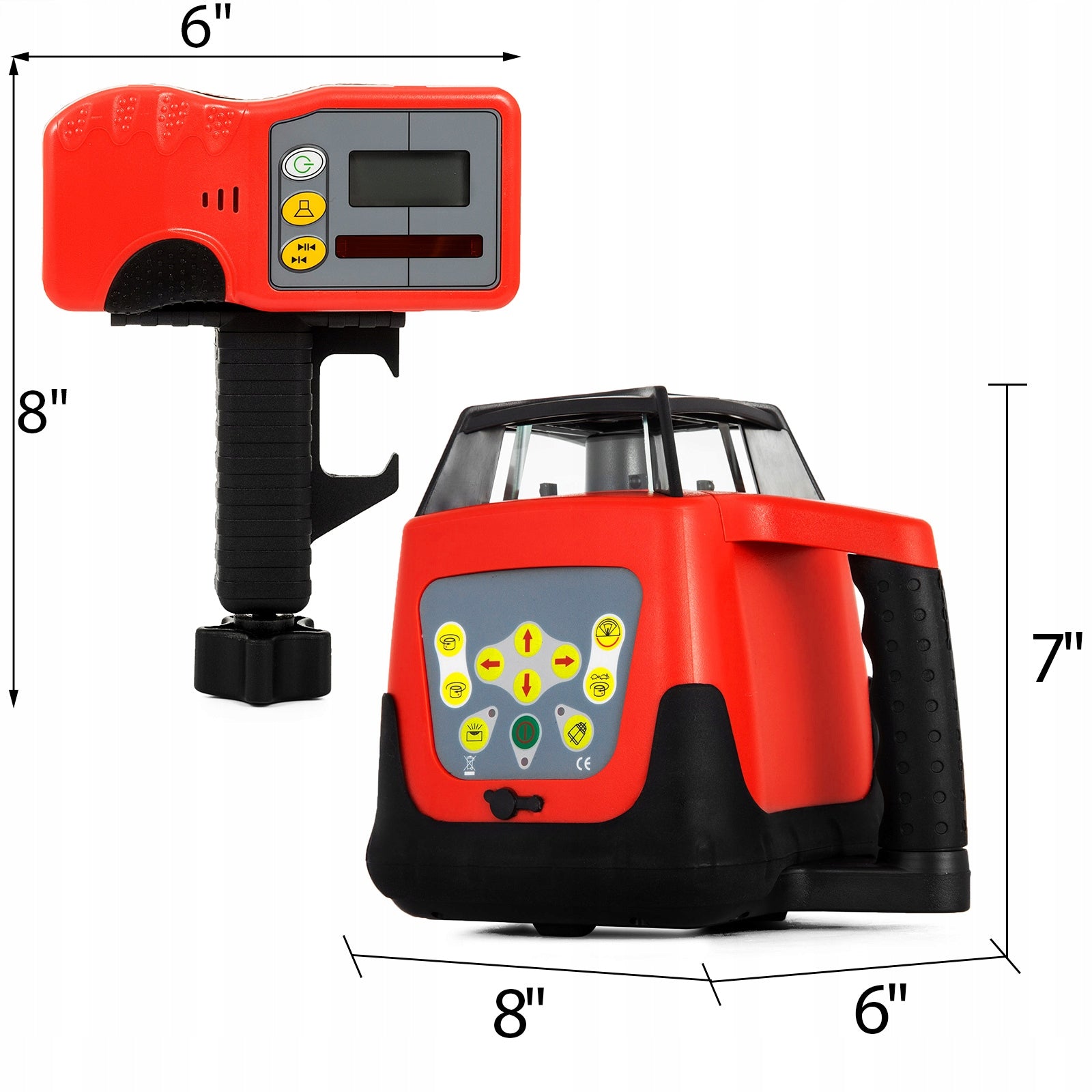 Red Laser Level Rotary Self Leveling Receiver Remote Control Case Manufacturer code 250 m (z detektorem laserowym)