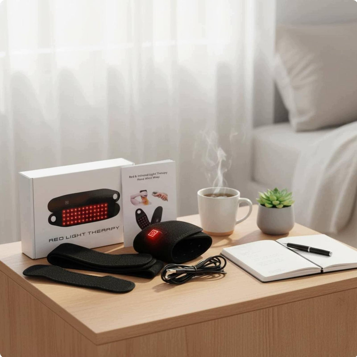 Red Light Wristband Time Setting Therapeutic Light Brace Intermittent Mode