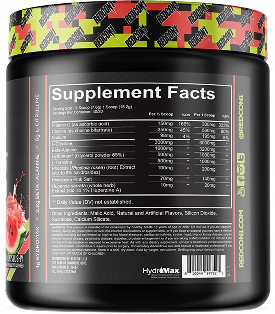 Redcon1 TOTAL WAR PUMP 304g Watermelon Expiration date at least six months from the date of purchase