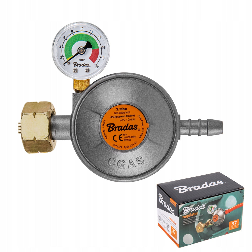 Reducer for gas cylinder Pressure gauge + EFV protection
