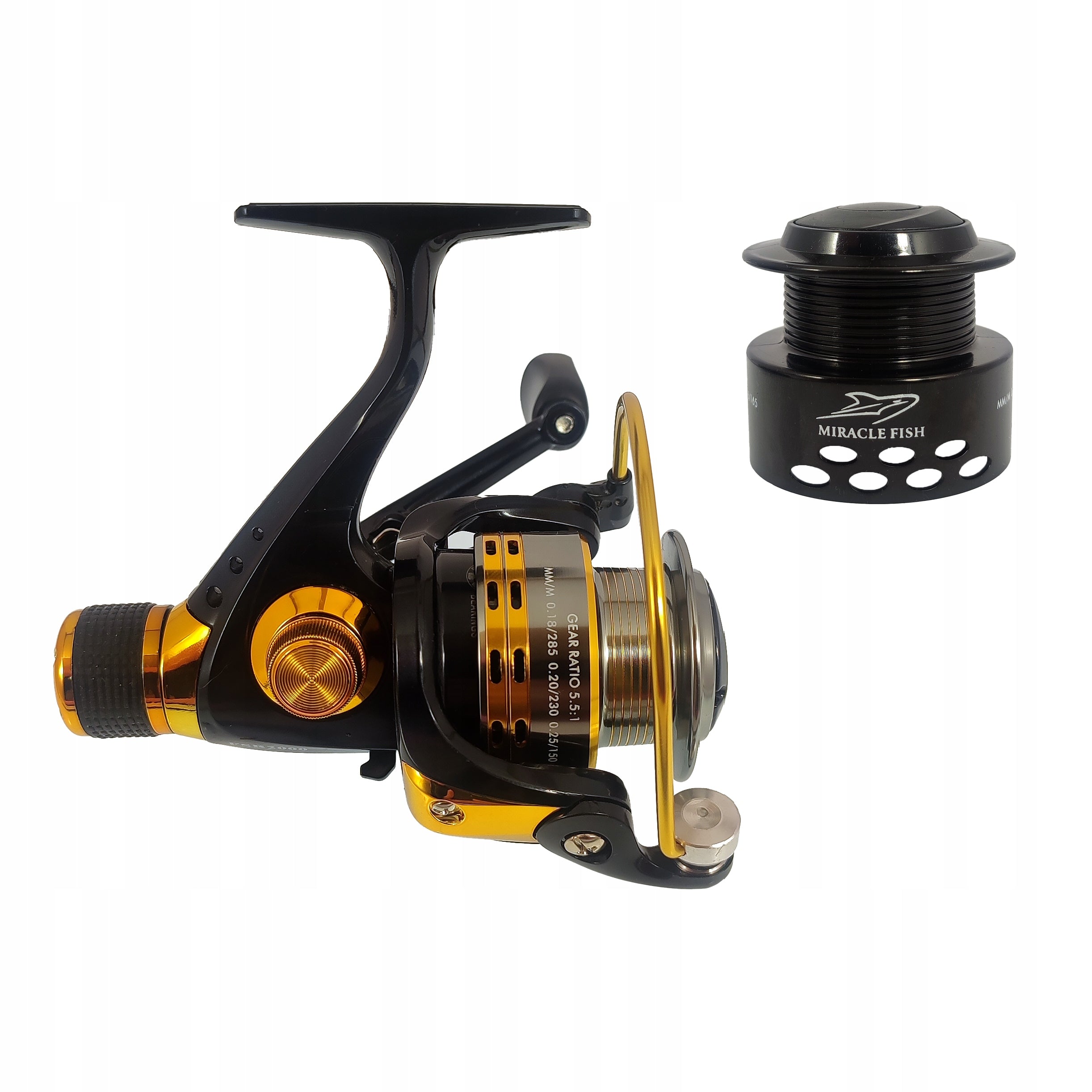 Reel FSR 2000 5.5:1 rear brake 7+1 metal spool Miracle Fish