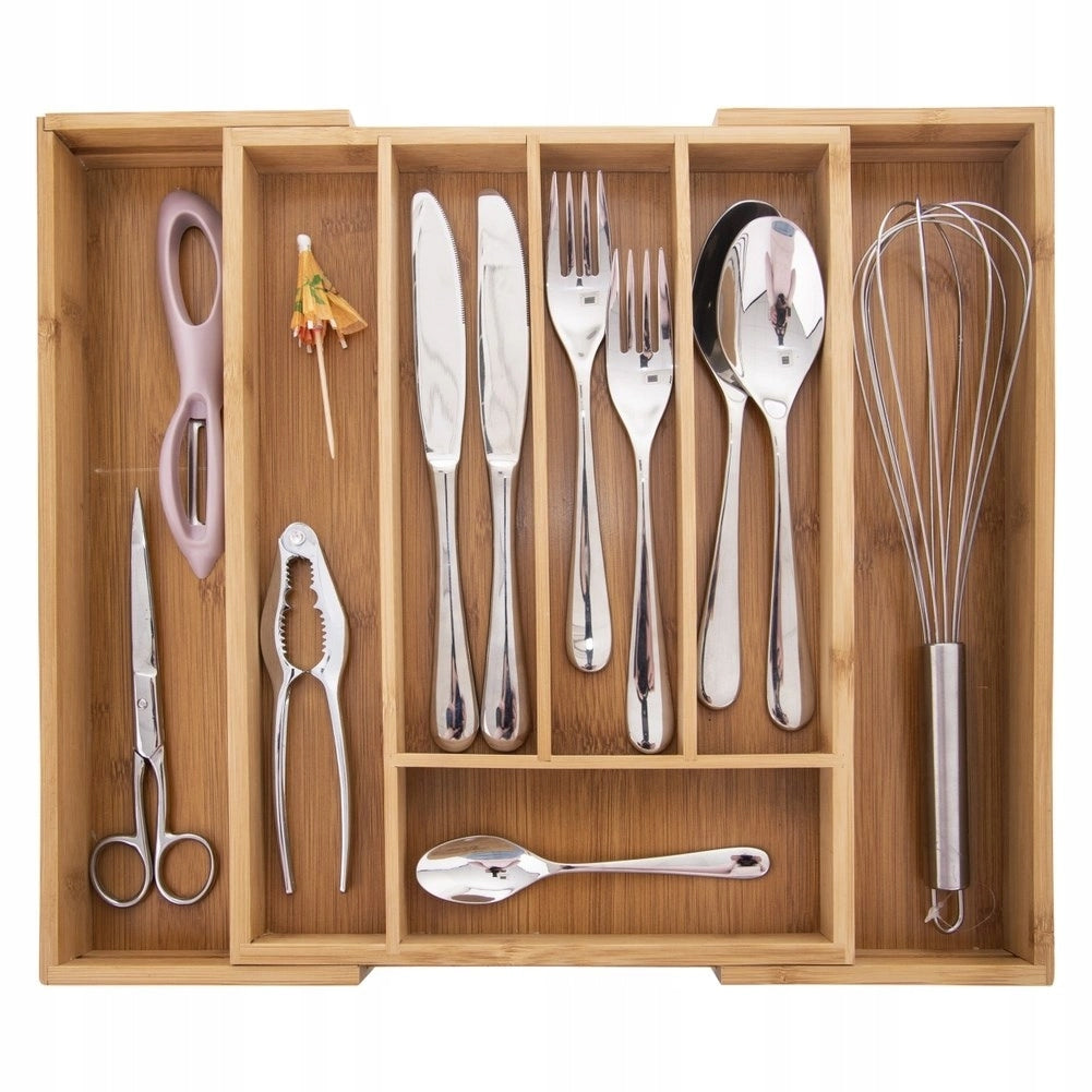 Refill for Cutlery for Drawer ORION Bamboo Extendable 26-40 cm Kind drawer organizer