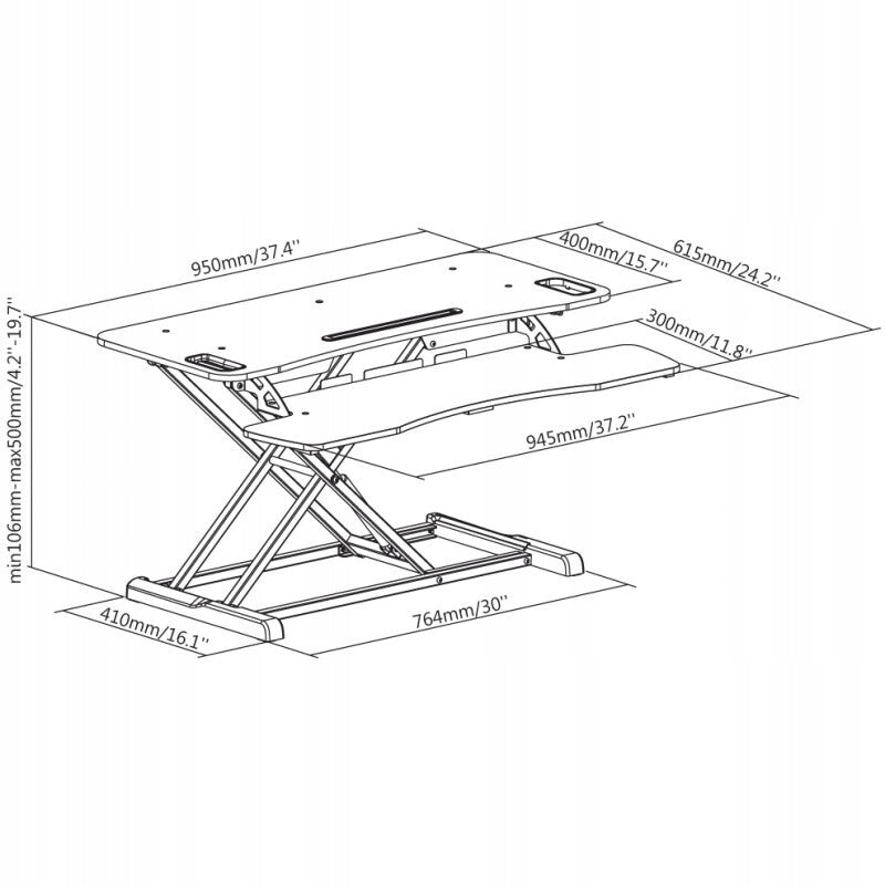 Reflecta ERGO Sit-Stand Workstation DS950 stojan na laptop Color gray