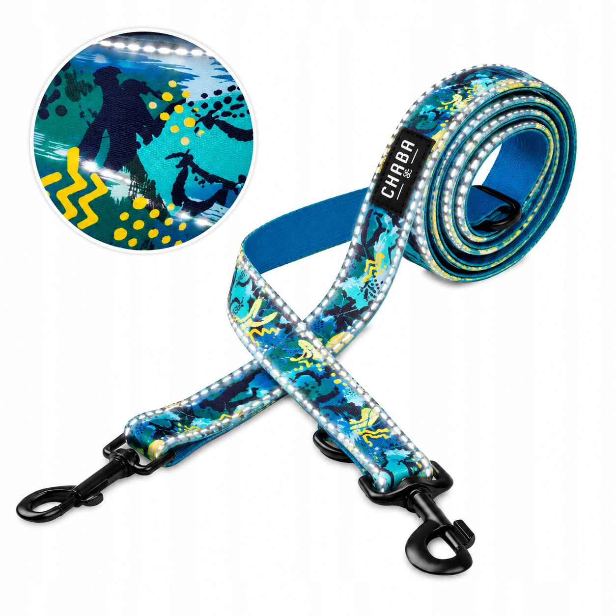 Reflective Lanyard For Dog 260 cm CHABA | Pattern Carnival |