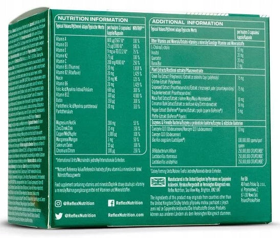 Reflex Nutrition Nexgen Pro Sport Multivitamin VITAMINS MINERALS ENZYMES 90k Expiration date not specified
