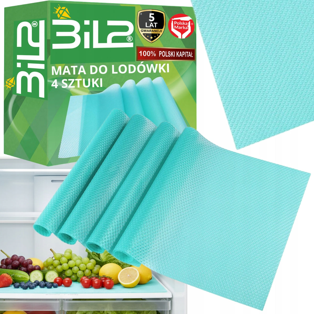 Refrigerator Mat Protective Antibacterial Mold for Shelves 4 Pcs BiL2 Manufacturer code BiL416