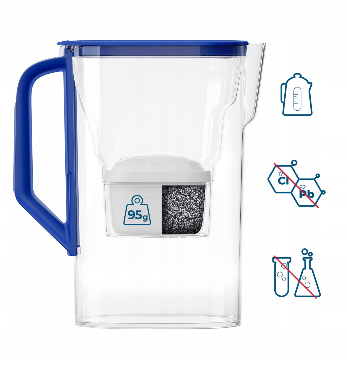 Refrigerator filter jug Wessper D3 SLIM 2,7l + 3x filter Brand Wessper