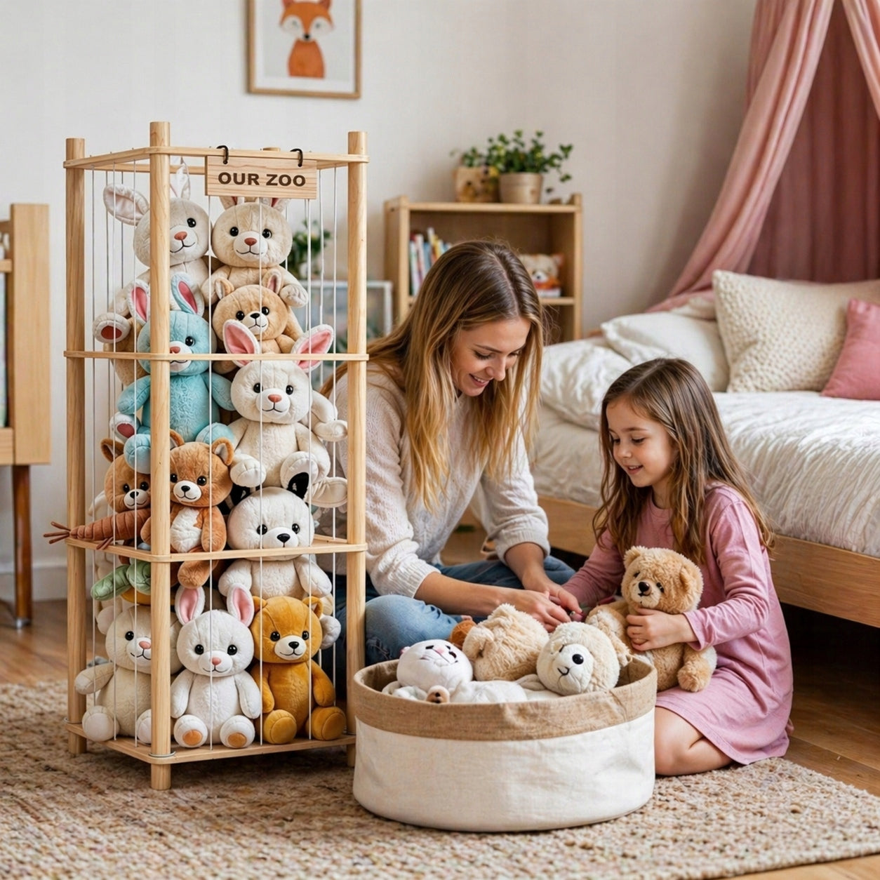 Regal Toy Basket Plush Organizer Container Stand Wooden Large Capacity 350 l