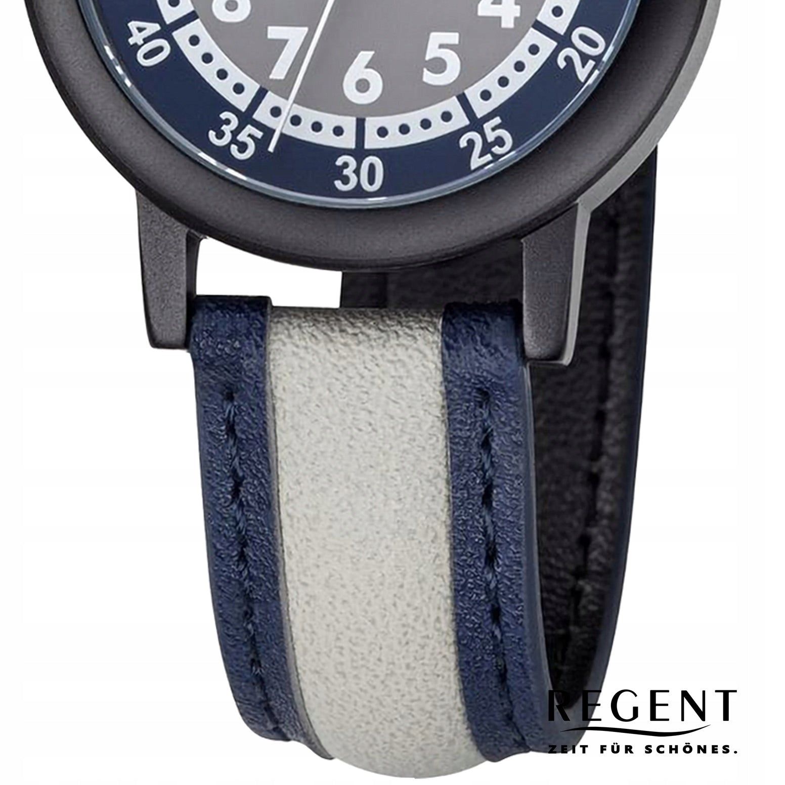 Regent Childrens watch wristwatch analog PUR strap dark blue. Gray URF1474 Gender unisex