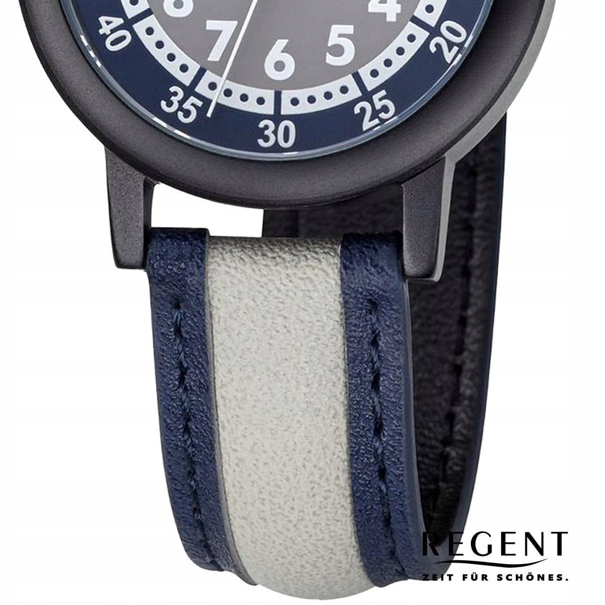 Regent Childrens watch wristwatch analog PUR strap dark blue. Gray URF1474 Gender unisex