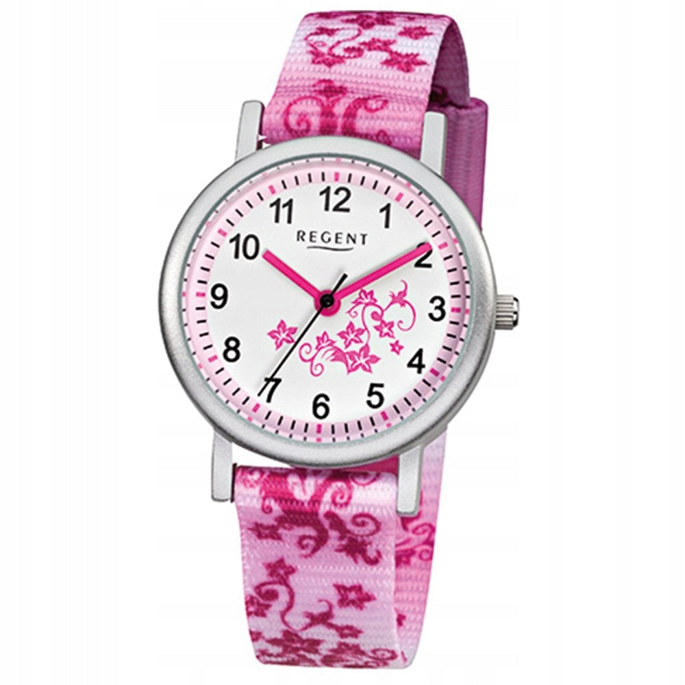 Regent textile childrens watch quartz watch bracelet pink white URF727