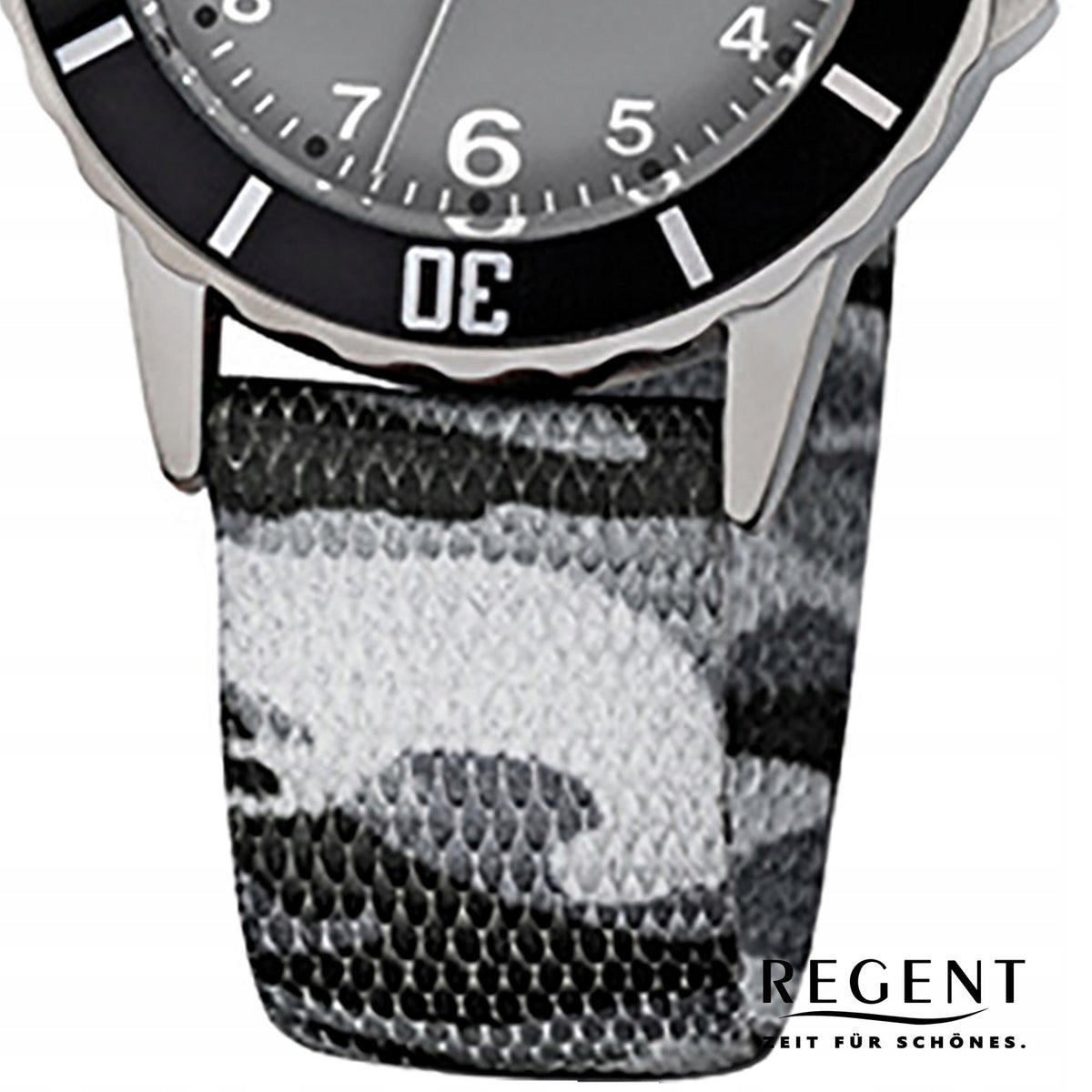 Regent textile childrens watch quartz watch strap grey black URF941 Gender unisex