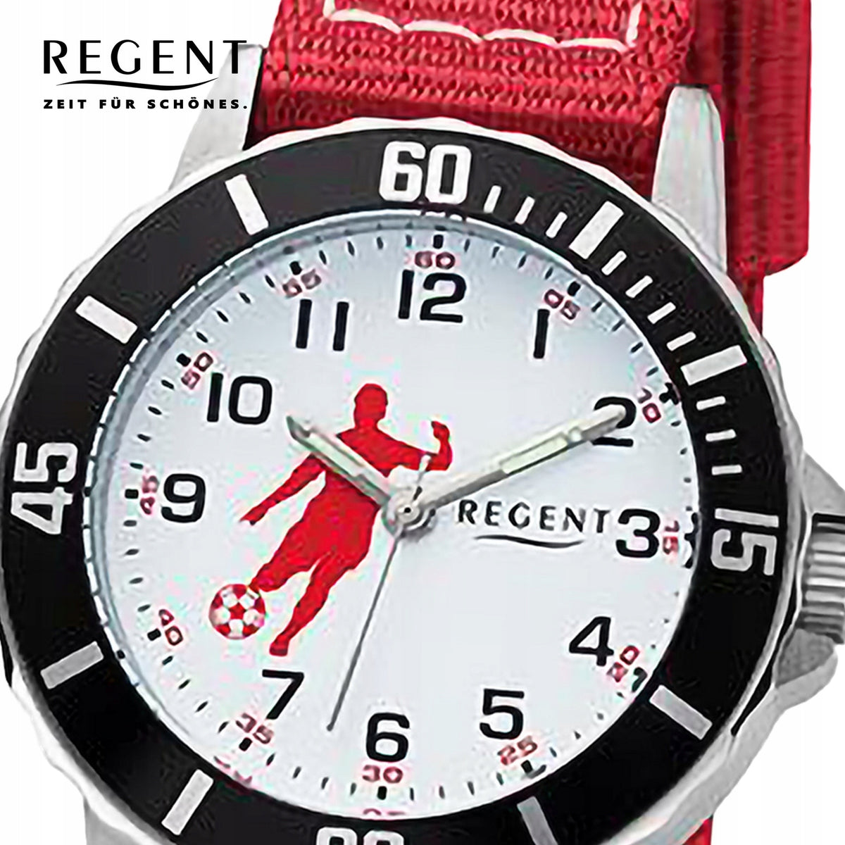 Regent youth wristwatch analog textile strap red white URF1376 Brand Regent